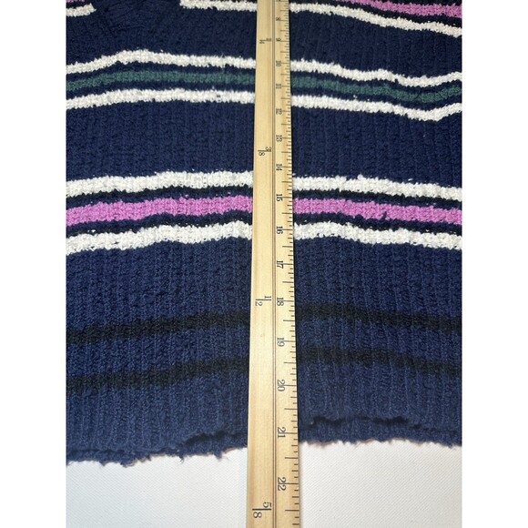 Free People Kennedy Pullover Sweater Midnight Sail Combo‎ Women's SMALL - Picture 9 of 11